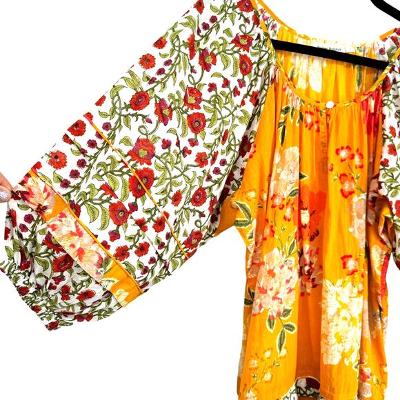 Roller Rabbit Semara Tamania Dress Floral Boho Cotton Dress Small - Picture 5 of 14